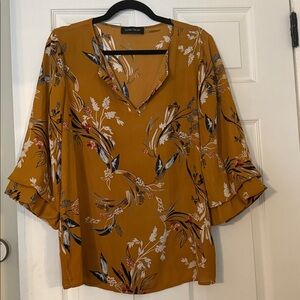 Ava & Viv Mustard Floral Top